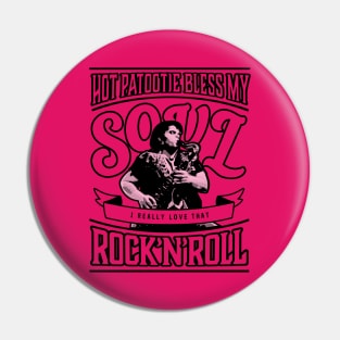 Eddie's Hot Patootie Black-Line-Art (Hot Pink) Pin