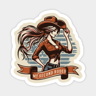 My Second Rodeo // Vintage Cowgirl Design Magnet