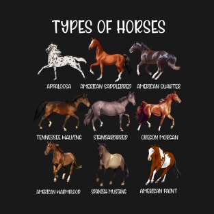 Types Of Horses, Horse Breed, Horseback Riding T-Shirt