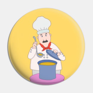 Mustachioed Chef Pin