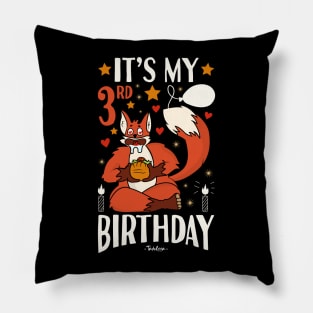 It's My 3rd Birthday Fox And Tacos Gifts Pillow