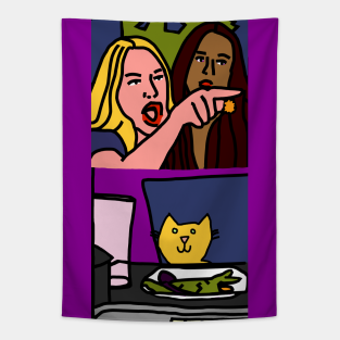 Woman Yelling At A Cat Meme Tapestries Teepublic