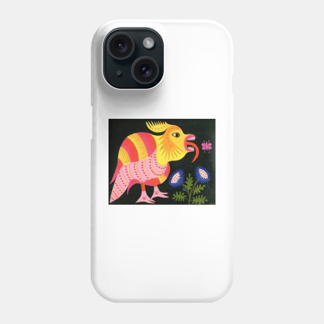 young magpie catches a grub 1978 - Maria Primachenko Phone Case by Kollagio