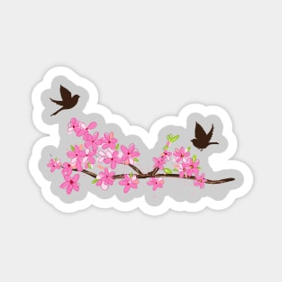 Sakura Blossom Birds Magnet