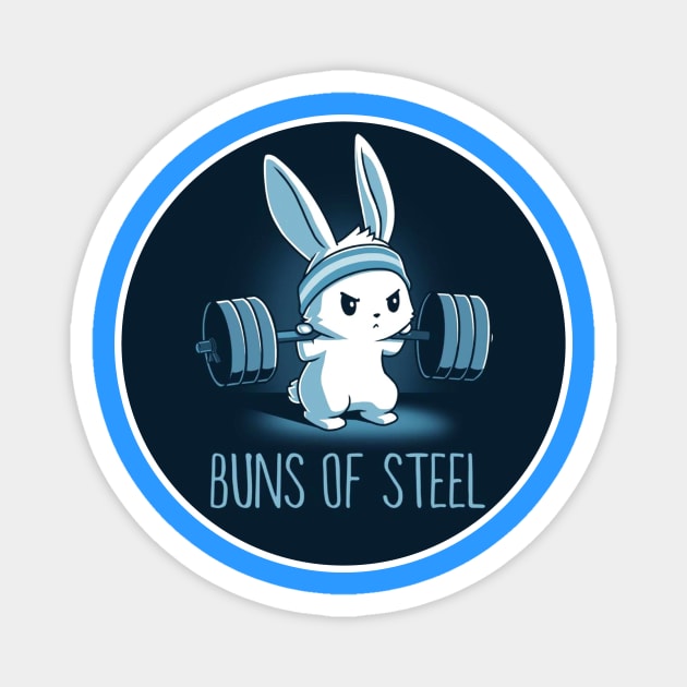 Buns Of Steel - Cute Funny Bunny Rabbit Gym Workout Lover Magnet by LazyMice