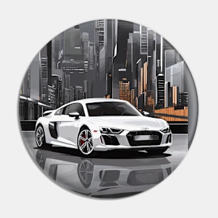 White German Car City Poster Pin