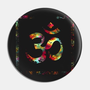 Tie Die Painted Ohm Symbol Squared Pin