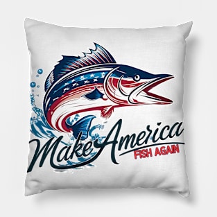 "Patriotic Walleye: Make America Fish Again Pillow