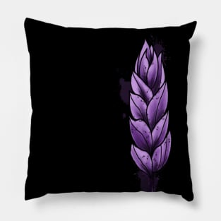 Purple Wheat Watercolor Art Pillow