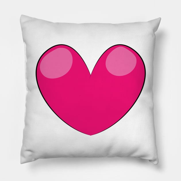 Bright Pink Love Heart Pillow by nickemporium1