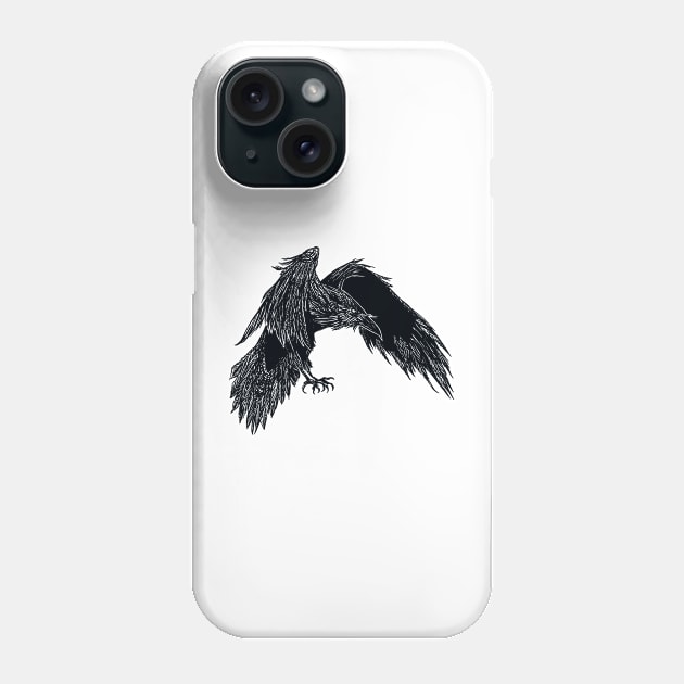 Sketchy Raven Phone Case by CAdamsArt