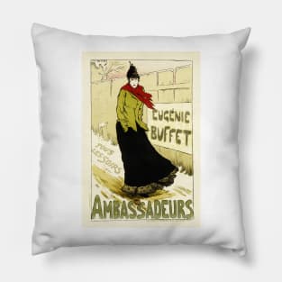 AMBASSADEURS Eugenie Buffet French Opera Singer Vintage Performances Poster Advert Pillow