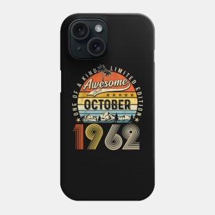 Awesome Since October 1962 Vintage 61st Birthday Phone Case