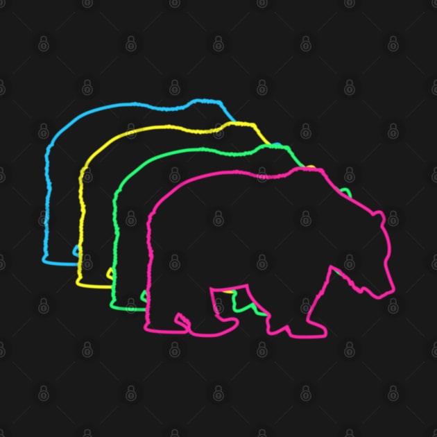 Bear 80s Neon by Nerd_art