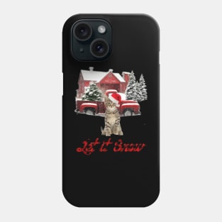 Cat Let It Snow Tree Farm Red Truck Christmas Phone Case