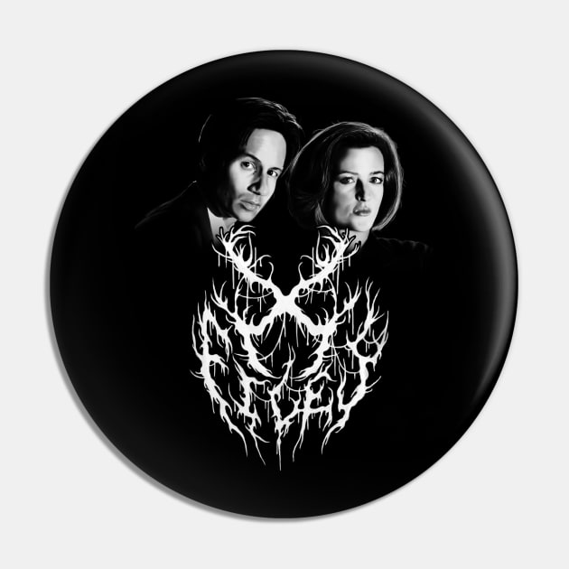 X-Files Mulder & Scully - Metal Pin by yawncompany