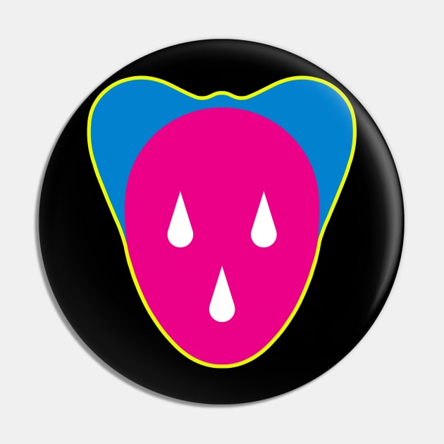 Mouse Head  Blue  / Magenta Pin by patrou