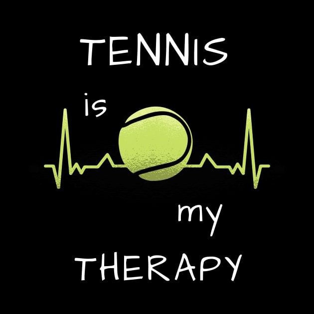 Tennis is my therapy heartbeat by Dogefellas