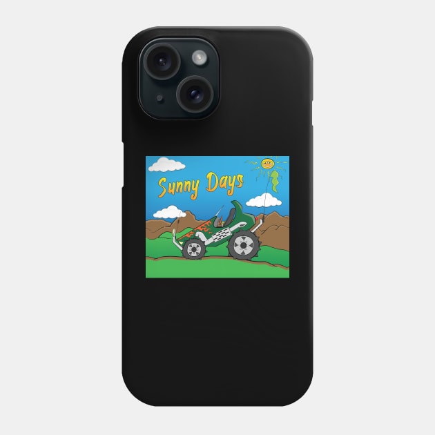Sunny Days Green Offroad 4x4 Rock Crawler Truck Phone Case by Dad n Son Designs