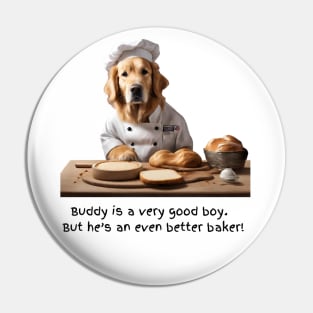 Buddy the Golden Retriever Bakes too! Pin