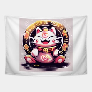 Coin Lucky Fairy Cat Tapestry