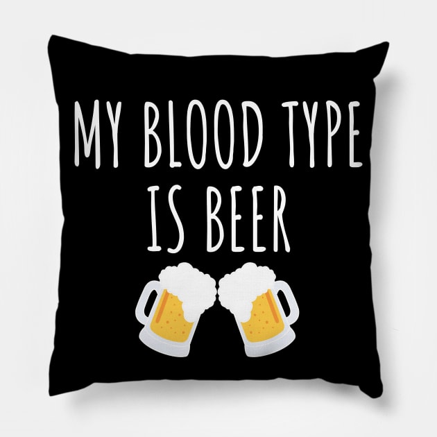 My Blood Type Is Beer Pillow by LunaMay