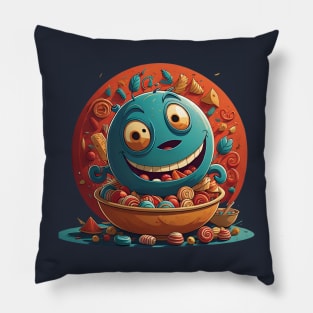 Crazy candy monster Pillow