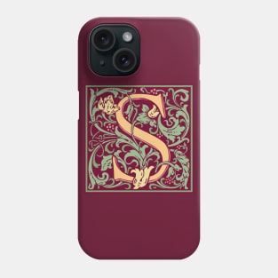 William Morris Vintage Letter S Phone Case