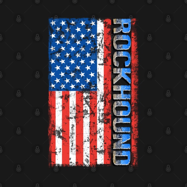 Geologist Rock Pick Hammer - Rockhounding Distressed US Flag by Laura Rucker