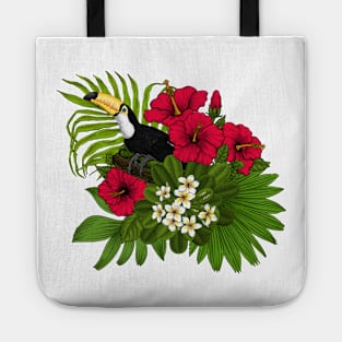 Toucan and tropical flora 3 Tote