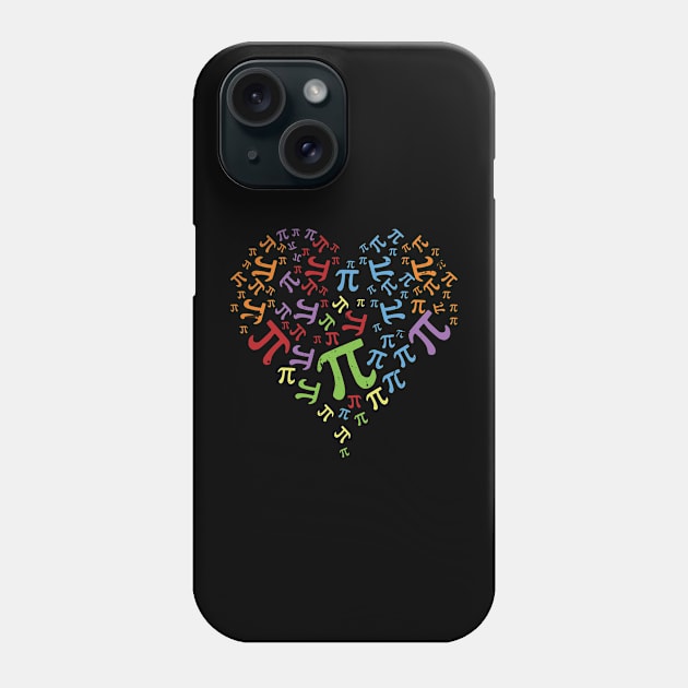 Heart Pi Day Funny Graphic Math Teacher for Women Kids Men Phone Case by KRMOSH