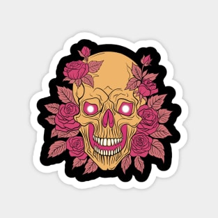 Skull and roses Magnet