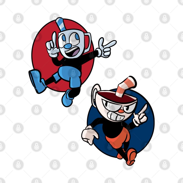 cuphead and mugman by inkpocket