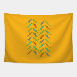 Colorful Gecko Pattern Tapestry