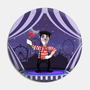 Mime and a rose Pin