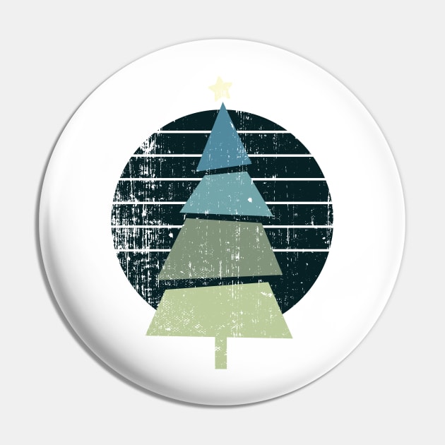 Retro Vintage Christmas Tree Pin by Eclecterie