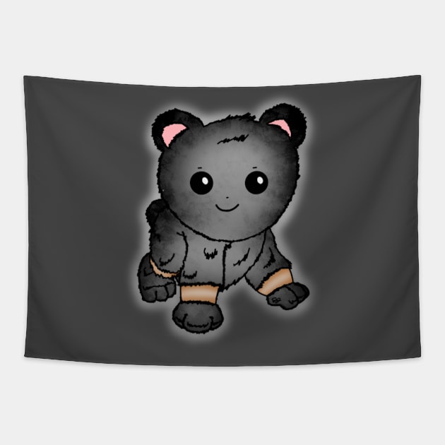 Cute Baby Black Bear Tapestry by JennaBunnies