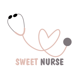 Pink Heart Stethoscope Magnet for sweet nurses T-Shirt