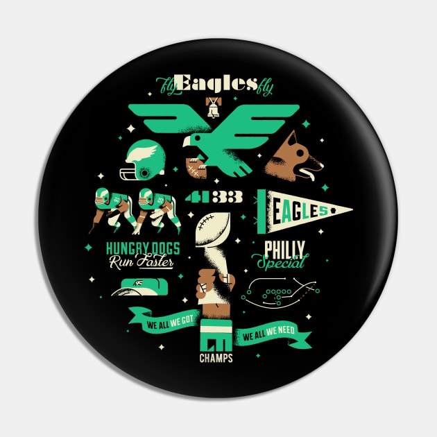 Philadelphia Eagles SBLII Champs Pin by arterikas