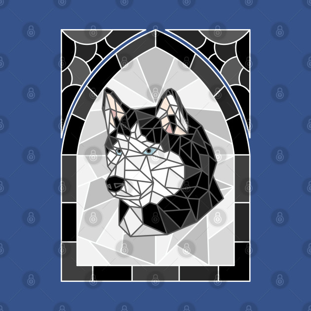 Disover Stained Glass Black Siberian Husky - Stained Glass - T-Shirt