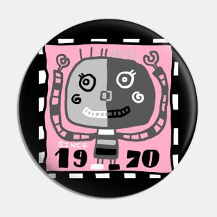 retro robot Pin