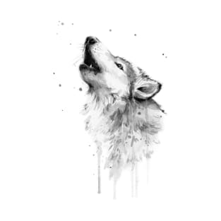 Howling Wolf Watercolor T-Shirt