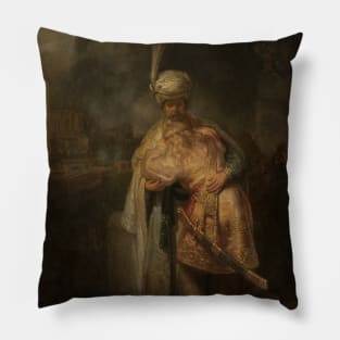 David and Jonathan by Rembrandt Pillow