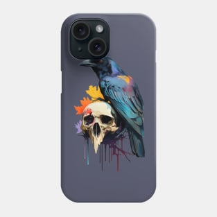 Crow with Scull Halloween Gothic Phone Case