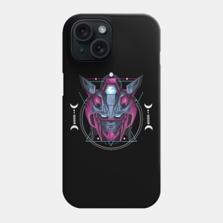 Futuristic Purple Robot Head Abstract Character Phone Case