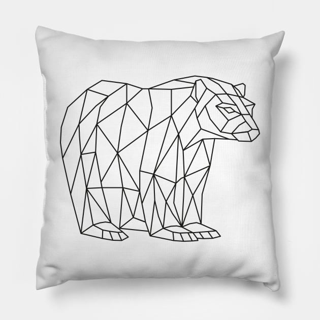 Low poly origami bear Pillow by shaldesign