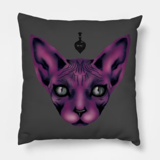 Sphynx cat in darkness Pillow