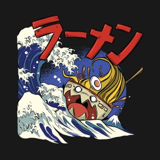 Great Wave of Ramen Japanese Anime Otaku Kawaii Kanagawa design T-Shirt