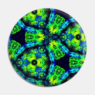 Neon Green Abstract Kaleidoscope Pin