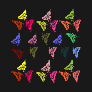 Colorful Butterfly Line Art T-Shirt